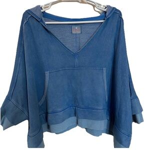 FP Movement Bonfire Cosmic Cobalt Blue Hoodie Sweatshirt XS Baggy Bat Wing Boho